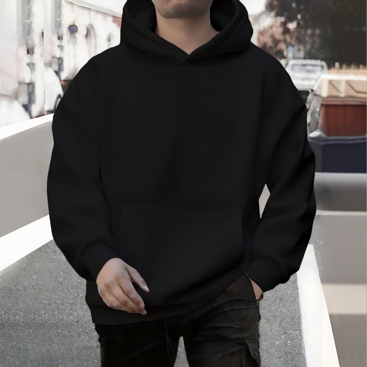 Sweat à capuche homme ample automne/hiver – Sport &amp; Loisirs, doublé polaire