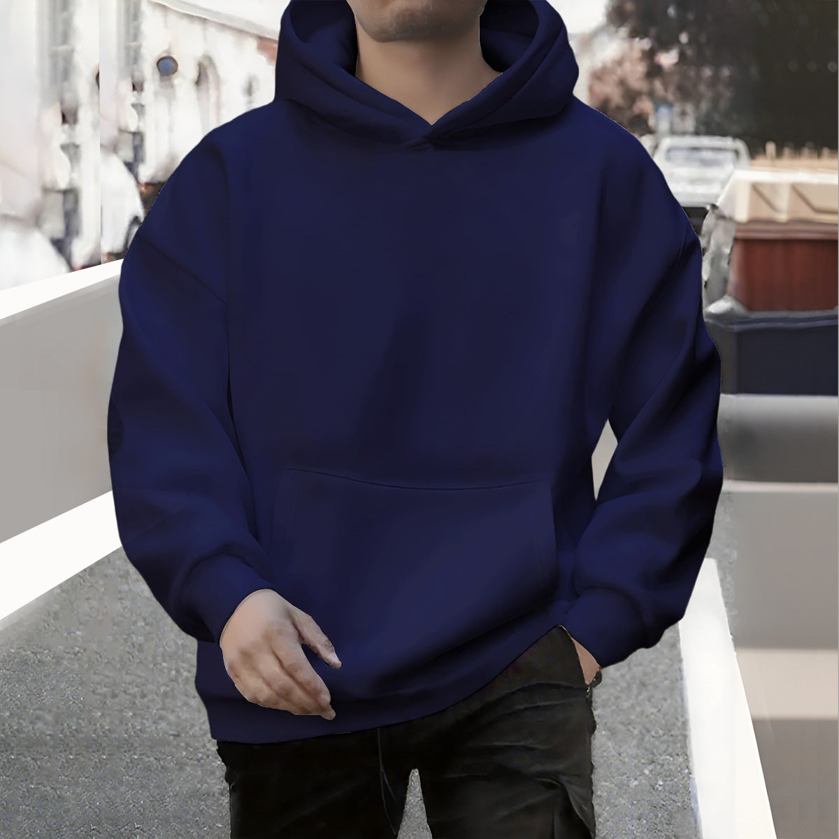 Sweat à capuche homme ample automne/hiver – Sport &amp; Loisirs, doublé polaire